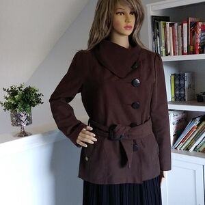 Soia & Kyo Trench Coat‎ brown belted buttons mid